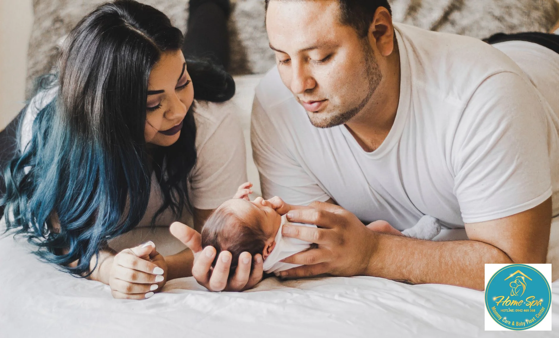 professional photo of a family supporting a new mother, gentle interaction, warm atmosphere, 1024x1024