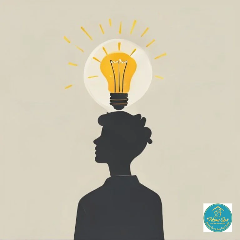 minimalist vector illustration of a person with a lightbulb above their head, symbolizing learning and preparation, 1024x1024