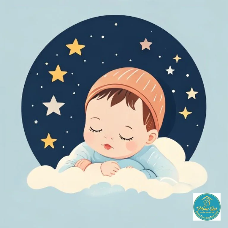 minimalist vector illustration of baby sleep safety tips, 1024x1024