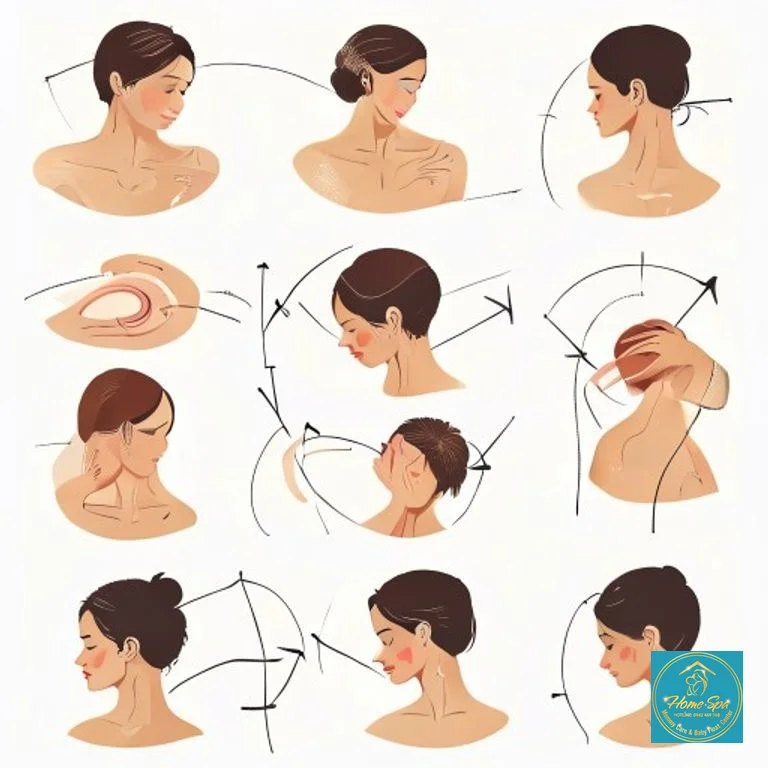 illustrative graphic showing various breast massage techniques, circular motions, strokes towards the nipple, gentle kneading, with clear directional arrows, 1024x1024