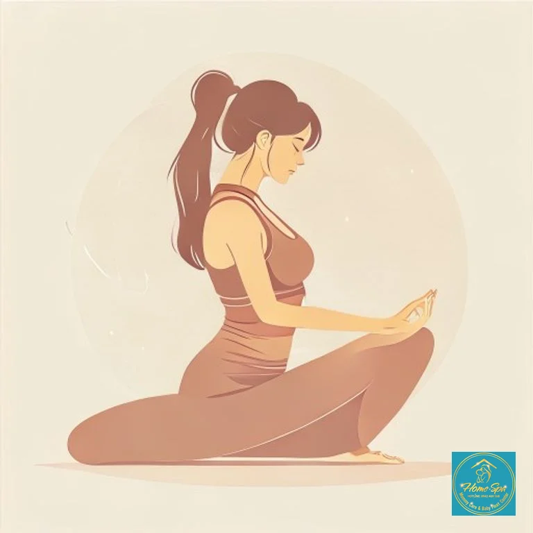 minimalist vector illustration of a mother performing a specific yoga pose for breastfeeding support, gentle and flowing lines, 1024x1024
