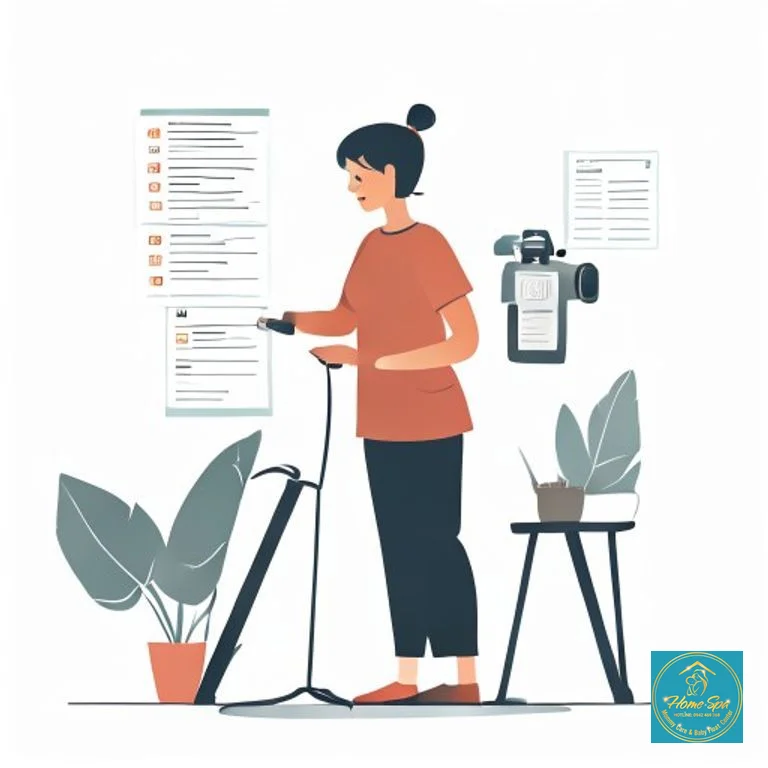 minimalist vector illustration of a mother choosing a breast pump, comparing features with checklists, 1024x1024