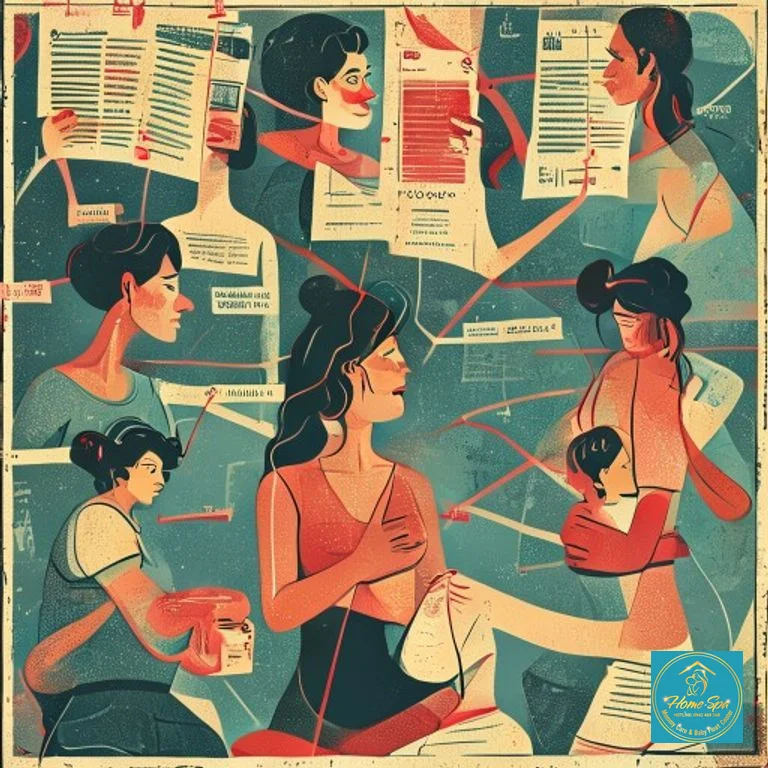 graphic illustration showing common myths being crossed out and replaced with scientific facts about breastfeeding, 1024x1024