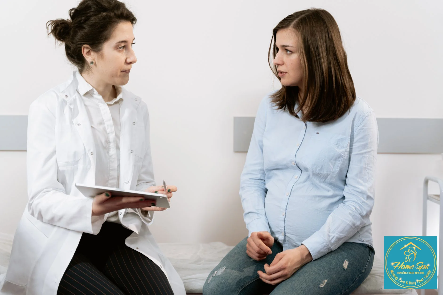 professional photo of a lactation consultant comforting a new mother, discussing breastfeeding techniques, 1024x1024