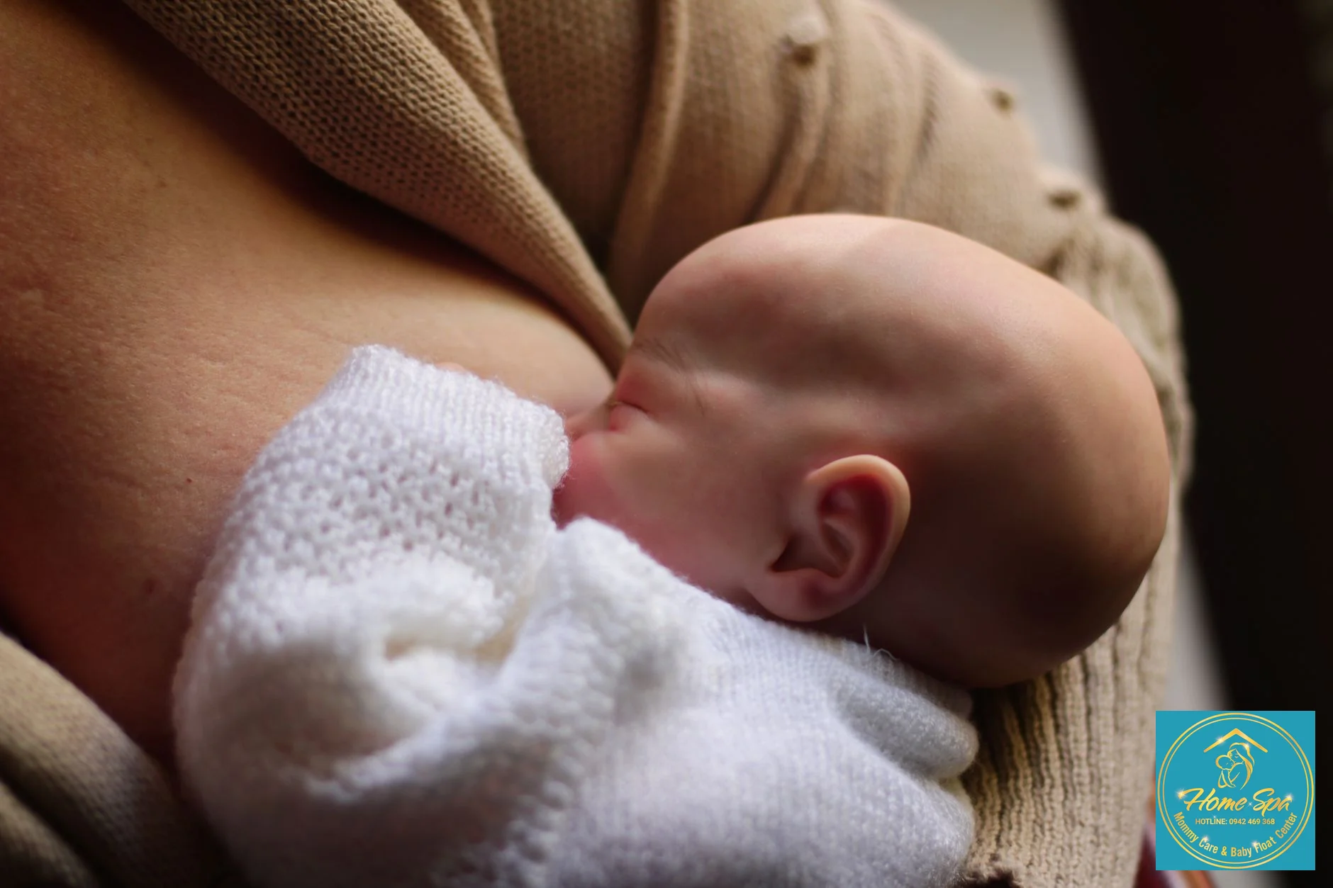 professional photo of a lactation nurse gently massaging a mother's breast, clear focus on hands and breast, warm lighting, 1024x1024