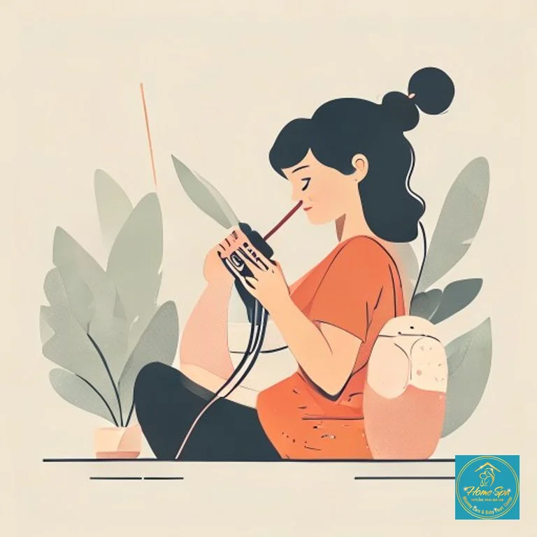minimalist vector illustration of a mother using a breast pump correctly, with a focus on ergonomics and comfort, 1024x1024