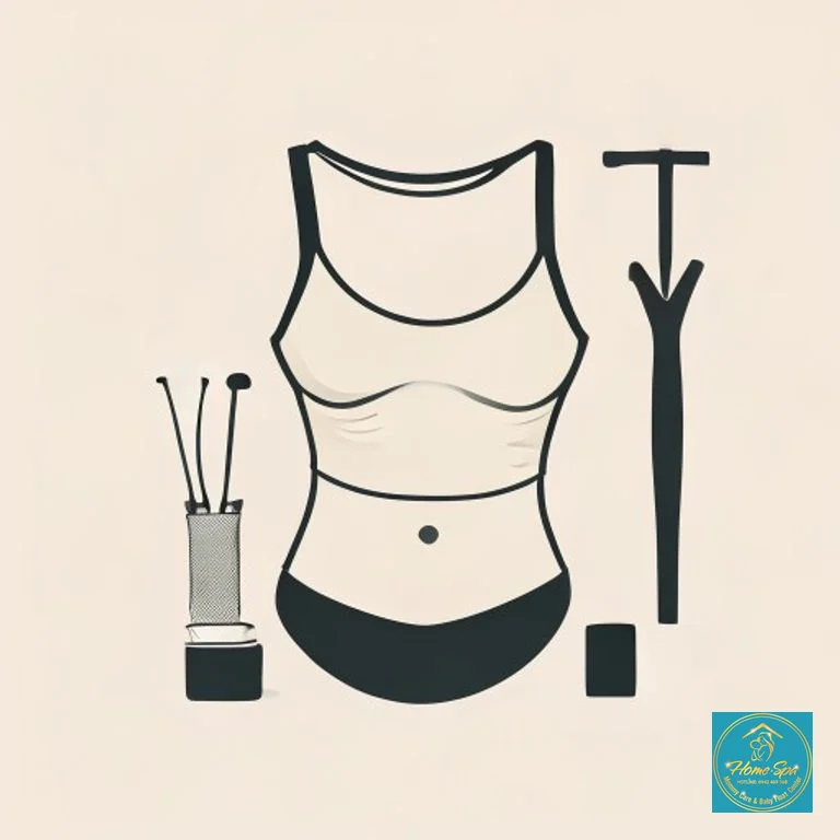 minimalist vector illustration of a comfortable nursing bra and breast hygiene tools, 1024x1024