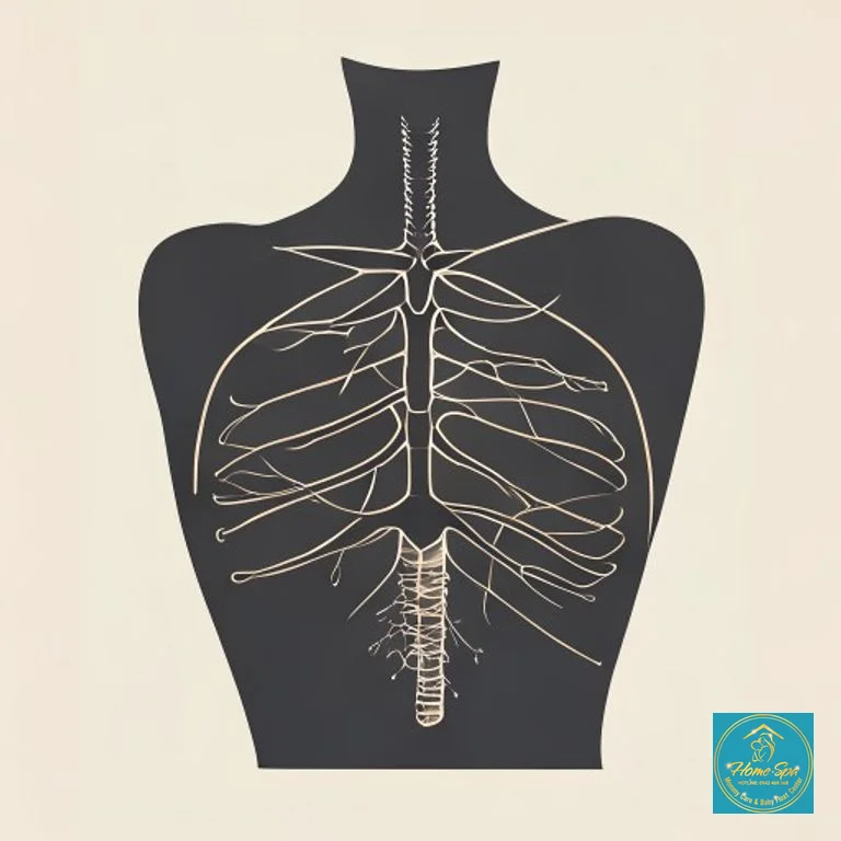 minimalist vector illustration of breast anatomy showing healthy milk ducts and a damaged area recovering, 1024x1024
