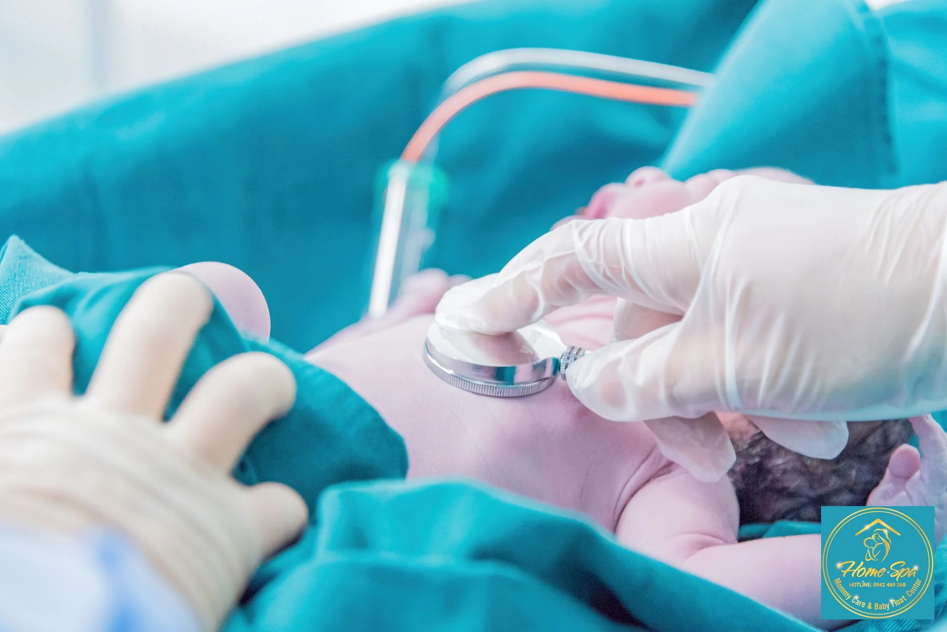 professional medical examination of a breastfeeding mother's breast, doctor wearing gloves, gentle touch, clear and sterile environment, 1024x1024