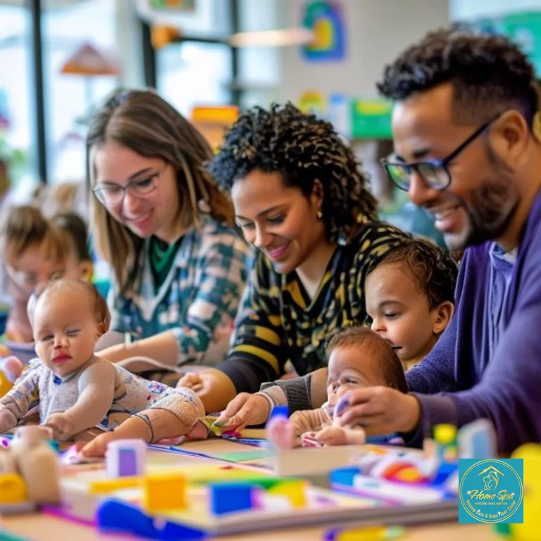 stock: professional photo of a diverse group of adults attending an early childhood education workshop