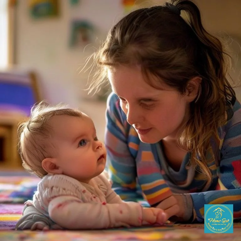stock: professional photo of a skilled early childhood educator observing a baby's play
