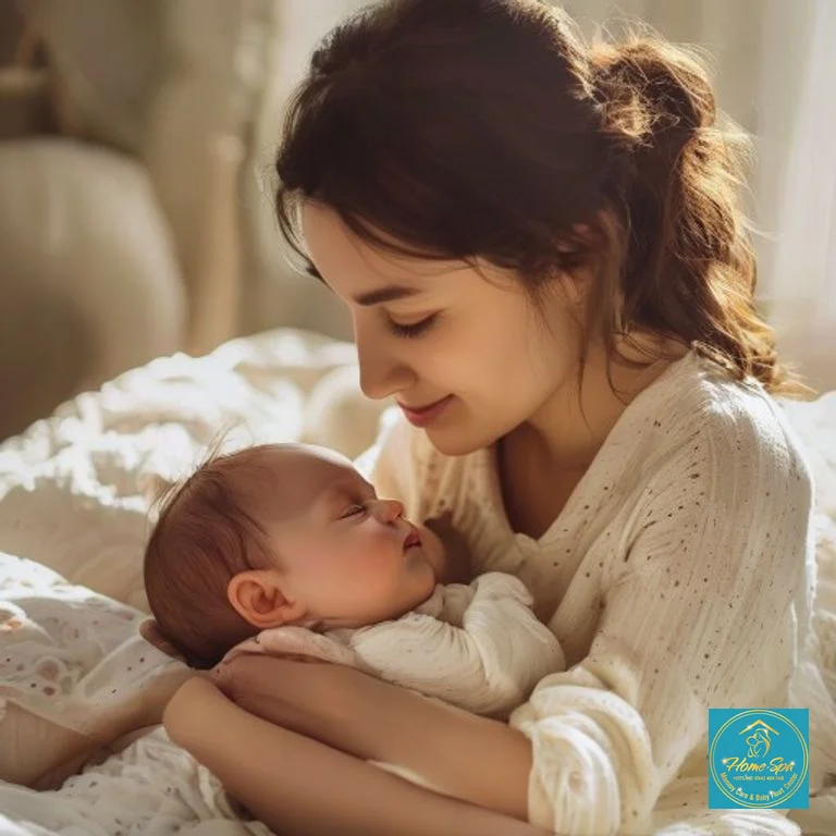 stock: A mother gently massaging her 8-month-old baby