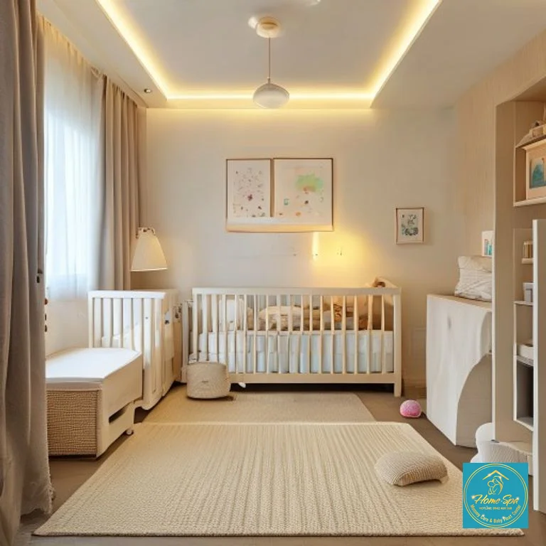stock: professional photo of a clean and safe nursery room with soft lighting