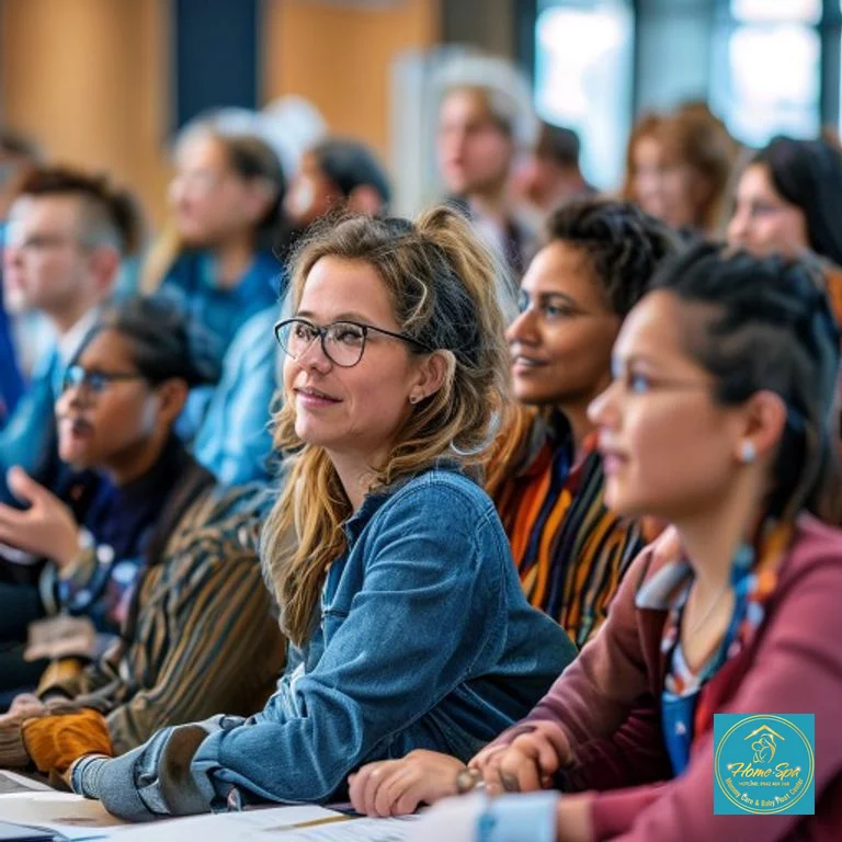 stock: professional photo of a diverse group of early childhood educators attending an advanced training workshop