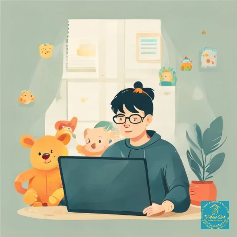 ai: minimalist vector illustration of a person learning online on a laptop